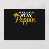 Melanin blijft poppin zwart en mooi sterk geblazen aankondigingskaart (Voorkant)