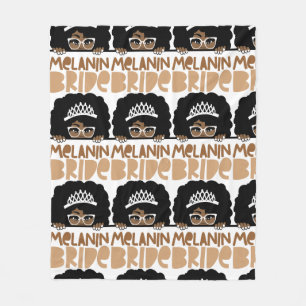 Melanin Bride Blanket Fleece Deken