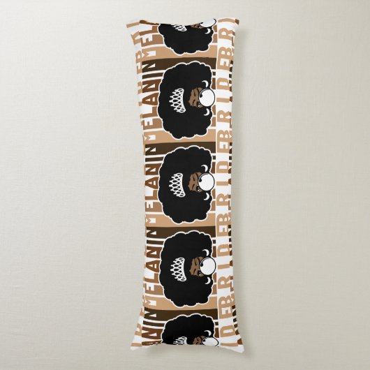 Melanin Bride met Afro Accent Pillow Lichaamskussen (Voorkant Verticaal)