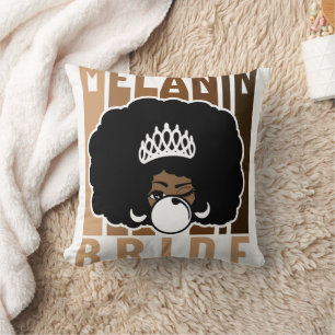 Melanin Bride met Afro Kussen