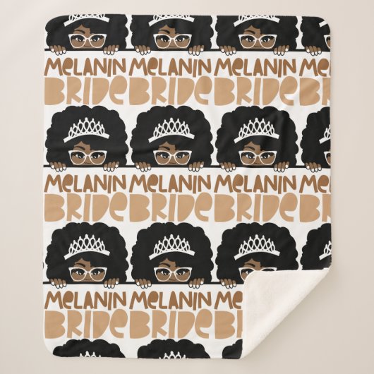 Melanin Bride Sherpa Deken (Voorkant)