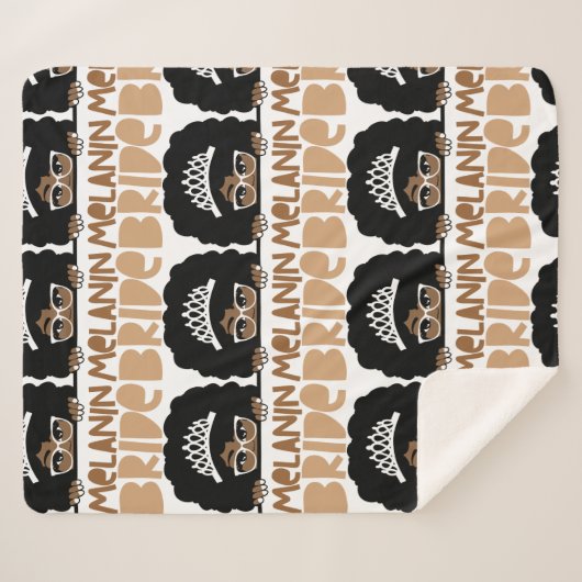 Melanin Bride Sherpa Deken (Voorkant (horizontaal))