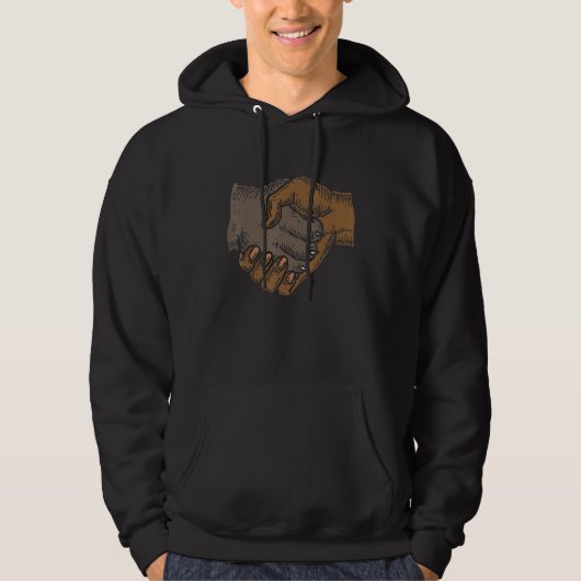Melanin Cat Hand-Shake Black History Month BLM Kit Hoodie (Voorkant)