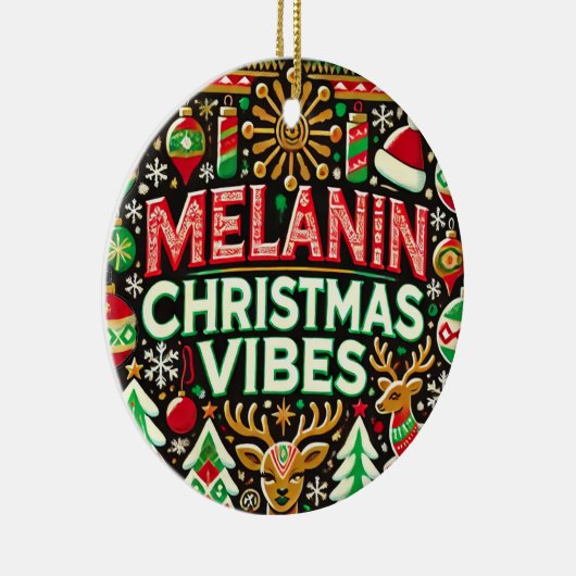 Melanin Christmas Vibe Tree Ornament (Rechts)
