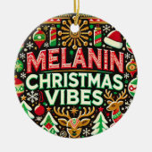 Melanin Christmas Vibe Tree Ornament (Voorkant)