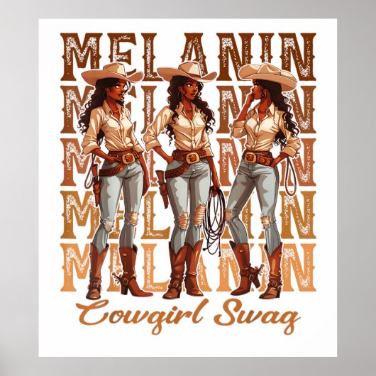 Melanin Cowgirl Swag Poster (Voorkant)