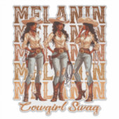 Melanin Cowgirl Swag Sticker (Voorkant)