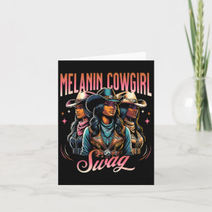Melanin Cowgirl Swag Westerse Stijl Zwarte Geschie Kaart