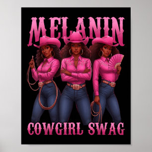 Melanin Cowgirls Afrikaanse Cowgirl Melanin Swag V Poster
