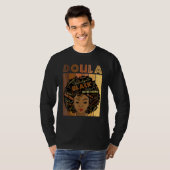 Melanin Doula Afro Hair Black History Month T-shirt (Voorkant volledig)