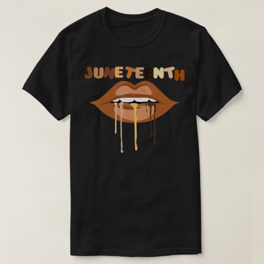 Melanin Drift Lips Juneteenth Black African Ame T-shirt (Design voorkant)
