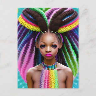 Melanin Easter Rainbow Spring Sista Girl Birthday Briefkaart