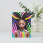 Melanin Easter Rainbow Spring Sista Girl Birthday Briefkaart (Staand voorkant)