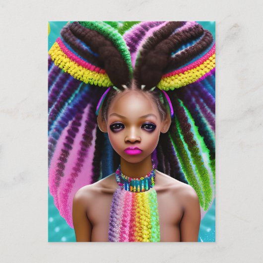 Melanin Easter Rainbow Spring Sista Girl Birthday Briefkaart (Voorkant)