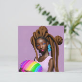 Melanin Easter Rainbow Spring Sista Girl Birthday Kaart (Staand voorkant)