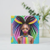 Melanin Easter Rainbow Spring Sista Girl Birthday Kaart (Staand voorkant)