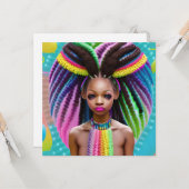 Melanin Easter Rainbow Spring Sista Girl Birthday Kaart (Voorkant / Achterkant in situ)