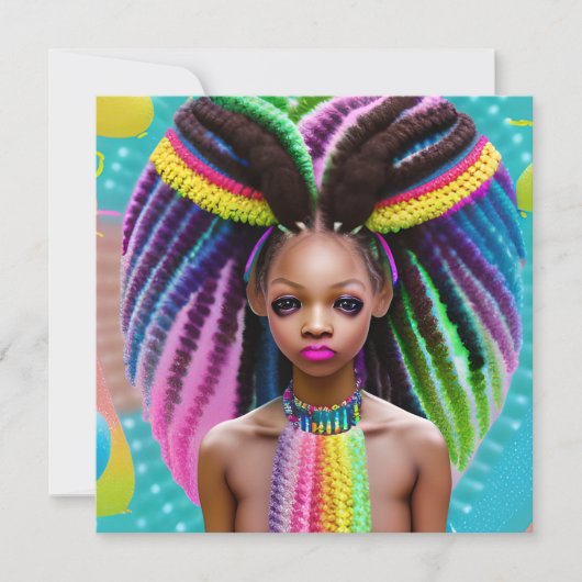 Melanin Easter Rainbow Spring Sista Girl Birthday Kaart (Voorkant)