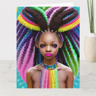 Melanin Easter Rainbow Spring Sista Girl Birthday Kaart