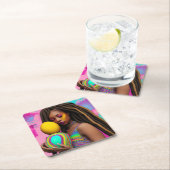 Melanin Easter Rainbow Spring Sista Girl Birthday Kartonnen Onderzetters (Insitu)