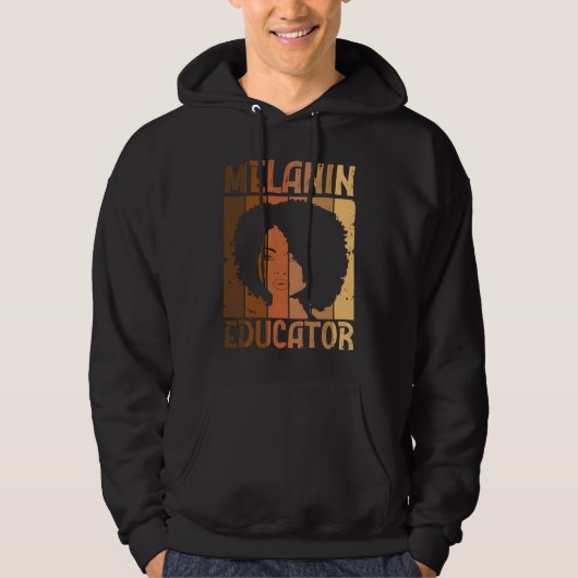 Melanin Educator African American Teacher Black Ac Hoodie (Voorkant)
