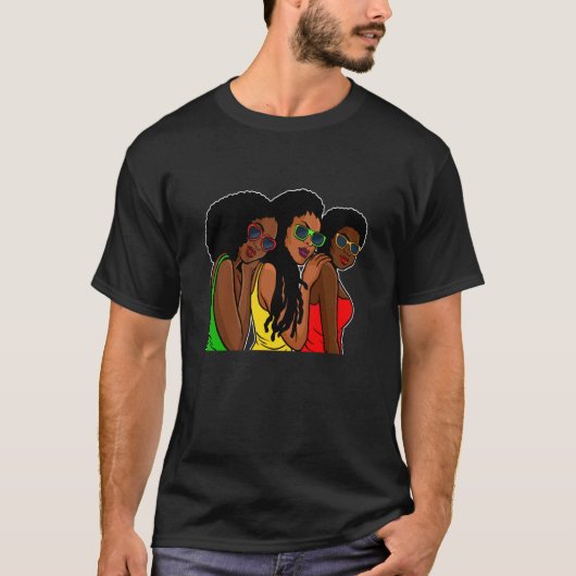 Melanin Girl Black History Month Cool BLM African T-shirt (Voorkant)