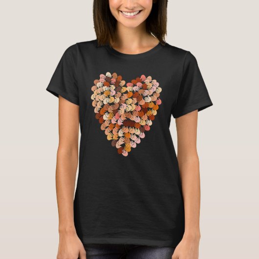 Melanin Hands Heart Black History Month Afro Afric T-shirt (Voorkant)