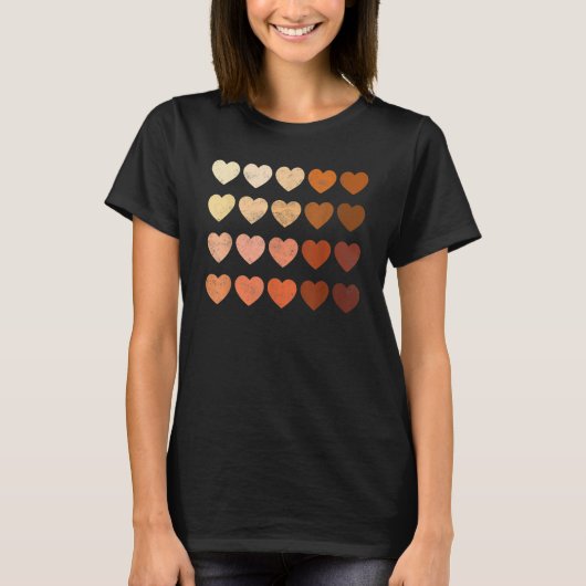 Melanin Heart Black History Pride for Women Mannen T-shirt (Voorkant)
