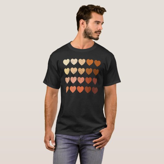 Melanin Heart Black History Pride for Women Mannen T-shirt (Voorkant volledig)
