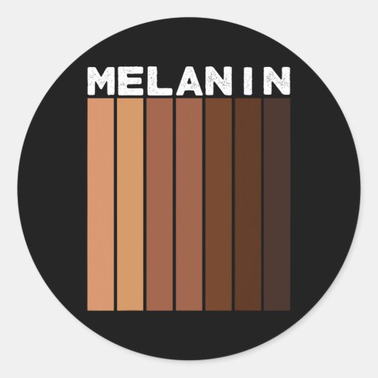 Melanin Juneteenth Black Afro Mannen Vrouwen Black Ronde Sticker (Voorkant)