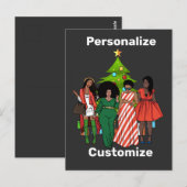 Melanin Kerst Zwart Sista Personaliseer op maat Briefkaart (Voorkant / Achterkant)