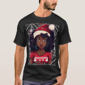 Melanin Kerstwinter Black Girl Magic Sista T- T-shirt (Voorkant)