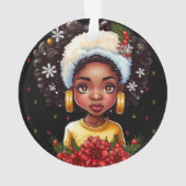 Melanin Kerstwinter Zwart meisje Magic Sista Ornament (achterkant)