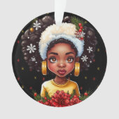 Melanin Kerstwinter Zwart meisje Magic Sista Ornament (voorkant)
