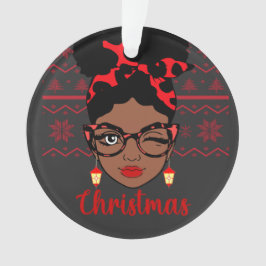 Melanin Kerstwinter Zwart meisje Magic Sista Ornament