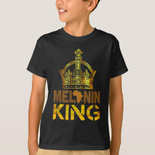 Melanin King for Men African Black History Maandag T-shirt