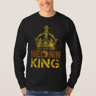 Melanin King for Men African Black History Maandag T-shirt