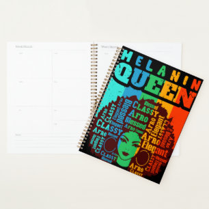 Melanin Koningin Zwart Meisje Magische Afrikaanse  Planner