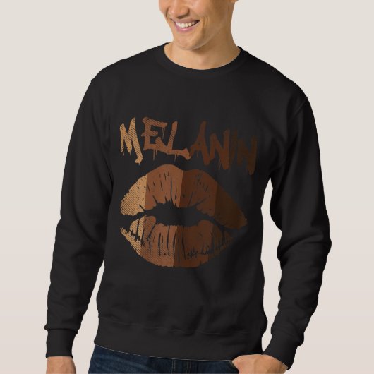 Melanin Lip Kiss BLM BHM Black History Afro Pride Trui (Voorkant)