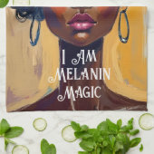 Melanin Magic Floral Portrait Theedoek (Gevouwen)