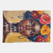Melanin Magic Floral Portrait Theedoek (Horizontaal)