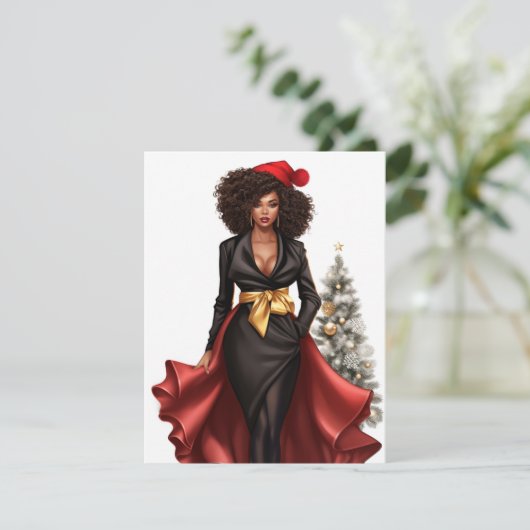 Melanin Magic Vakantie Kerst Kaart (Staand voorkant)