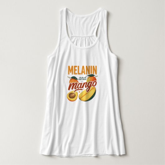 "Melanin & Mango" Zwarte Erfgoed Zomer Tanktop (Design voorkant)