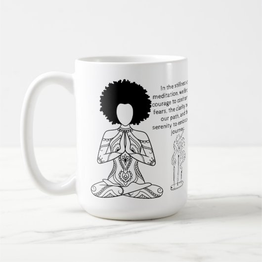 Melanin Meditation Motivatie Quote Koffiemok (Links)