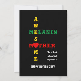 Melanin Mom Happy Mother's Day Feestdagenkaart