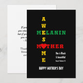 Melanin Mom Happy Mother's Day Feestdagenkaart (Voorkant / Achterkant)