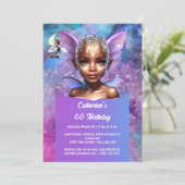 Melanin pixie fairy wings  meisje prinses kaart (Staand voorkant)