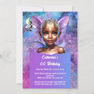 Melanin pixie fairy wings  meisje prinses kaart