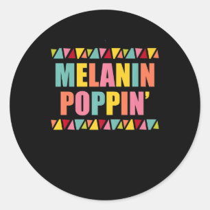 Melanin Poppin 1990 Hip Hop Dance Black Pride Ronde Sticker