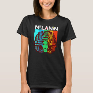 Melanin Poppin Distress Black Queens T-shirt